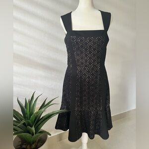 BCBG Noelle Dress, short, sleeveless, black/nude, Sz 8